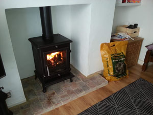 Brick hearth by HOVE WOOD BURNERS