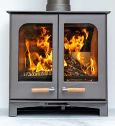 ecosy+ panoramic twin door ecodesign stove at hove wood burners brighton