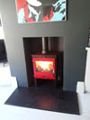 OER 7kW enamel doored multi-fuel defra stove fitted in Portslade East Sussex