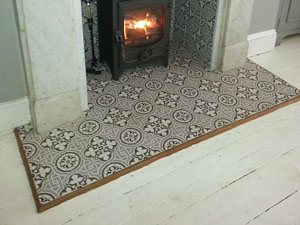 Tiled hearth by HOVE WOOD BURNERS